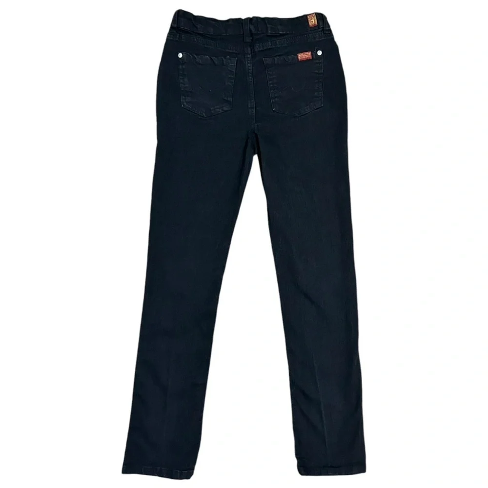 7 For All Man Kind Girls Jeans‎ Size 14 Slimmy Black Denim Adjustable Waist